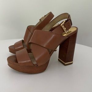 Leather Michael Kors platform heels